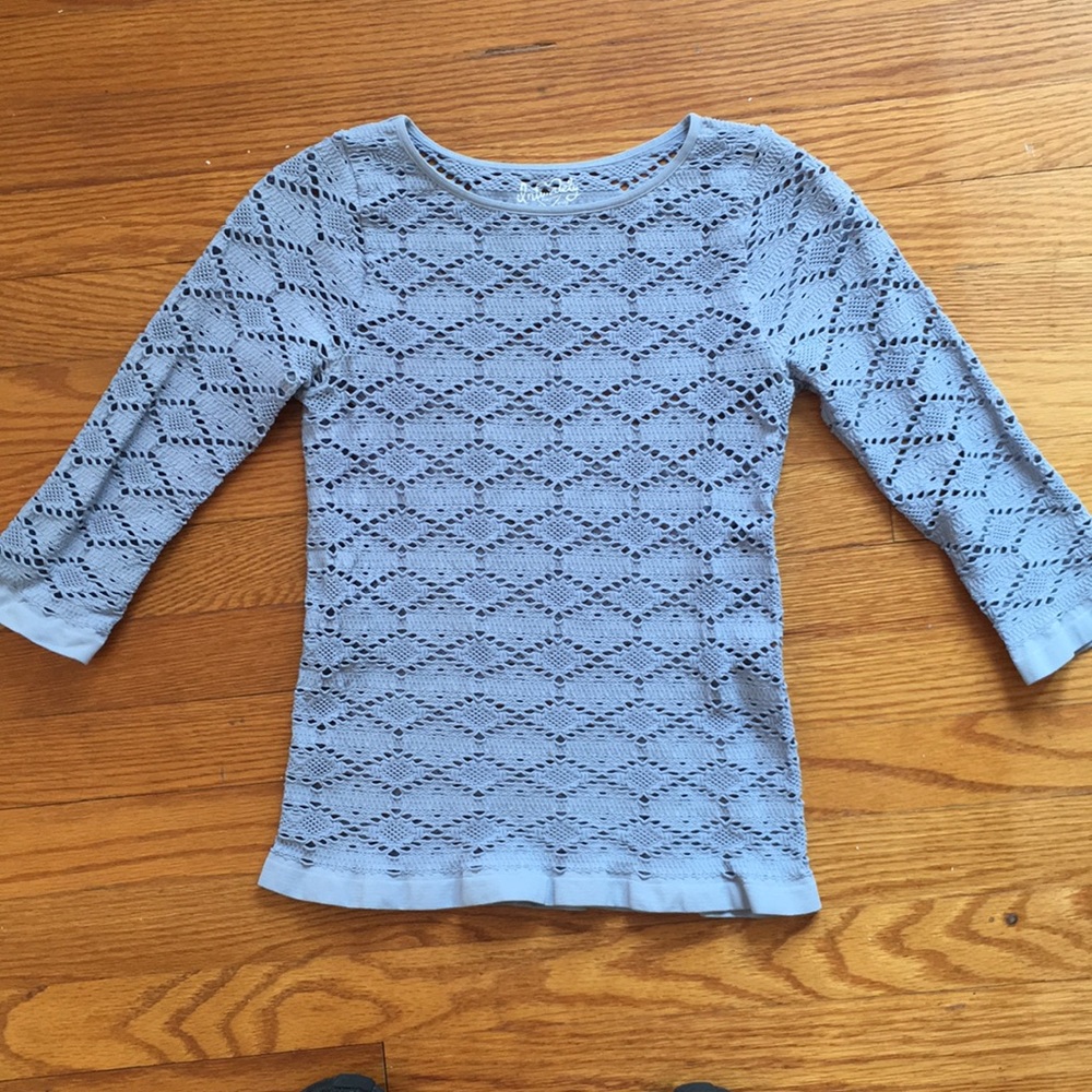 Free people blue stretchy shirt